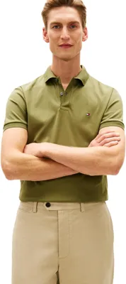 Produktbild von Tommy Hilfiger Herren Poloshirt Kurzarm Liquid Baumwolle mit Knopfleiste, Grün (Dar