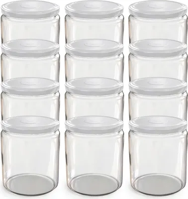 Image de 12 bocaux TO82 de 405 ml avec couvercle blanc