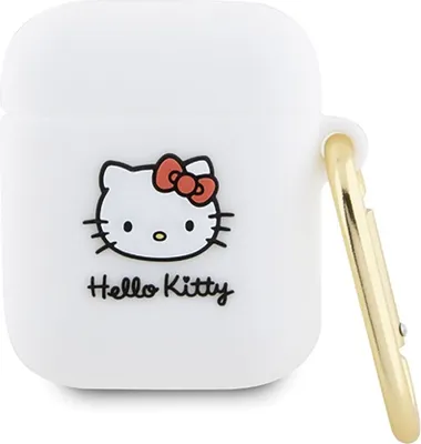 Obrázok produktu pre Puzdro Hello Kitty Silicone 3D Kitty Head Na Airpods 1/2 - Biele