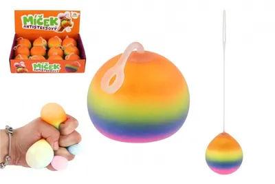 Produktbild von Ball Antistress-Katzenschleim 6cm Regenbogen
