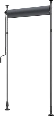 Zdjęcie produktu dla Markiza balkonowa pionowa 150 x 220-310 cm z korbą, odporna na warunki atmosferyczne osłona balkonowa z poliestru w kolorze ciemnoszarym do ogrodu