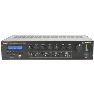 Immagine prodotto di Adastra RM244V, amplificatore mixer 100V a 4 zone, 240W, BT, MP3, FM