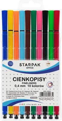 Produktbild von Dünne Stifte 10 Farben rund 0,4 mm Starpak 569628