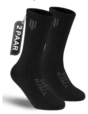 Produktbild von Wollsocken Alpaka Damen Herren Schwarz Größe 49-52
