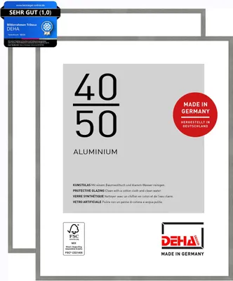 Produktbild von DEHA 2er SET Aluminium Bilderrahmen Tribeca, 40x50 cm, Struktur Grau Matt