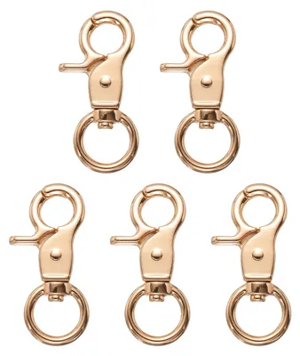 Karabinerhaken Schlüsselanhänger, 5 Stück, Zinklegierung, 13,2 mm, drehbar