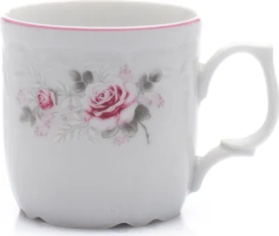 Produktbild von Thun 1794 Becher, Tschechisches Porzellan, Bernadotte, 250 ml, rosa, rosa Streifen, Thun