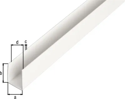 Produktbild von Alberts® U-Profil, Kunststoff, versch. Größen-2 m-Weiß-18 x 10 mm
