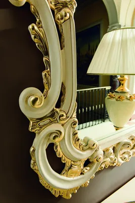 Produktbild von Klassischer Spiegel Schminktisch Konsole Tisch Gold Holz Schlafzimmer Möbel 2tlg