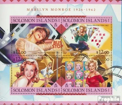 Produktbild von Briefmarken Salomoninseln 2016 Mi 3661-3664 Kleinbogen (kompl. Ausg.) postfrisch Marilyn Monroe
