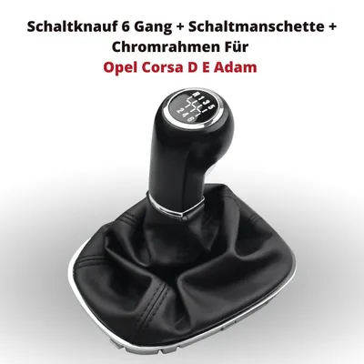 Immagine prodotto di Pomello del cambio a 6 marce + manicotto del cambio + cornice cromata per Opel Corsa D, E e Adam