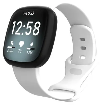 Produktbild von By Qubix passend für Fitbit Versa 3 & 4 / Sense 1 & 2 Sportarmband - Weiß - Größe: S/M
