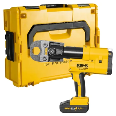 Produktbild von REMS Akku-Radialpresse 22V Connected, 32kN, Ø10–108mm, OLED, Wi-Fi, L-Boxx, 1 Stk.