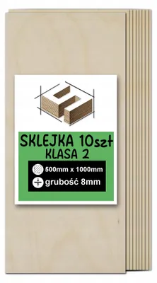 Immagine prodotto di Pannelli rettangolari in compensato di betulla grezzo – incisione laser, fresatura CNC, modellismo, traforo, pirografia, découpage, pittura e fai da te – qualità 2 – 50 × 100 cm (500 × 1000 mm) – 8 mm – 10 pezzi
