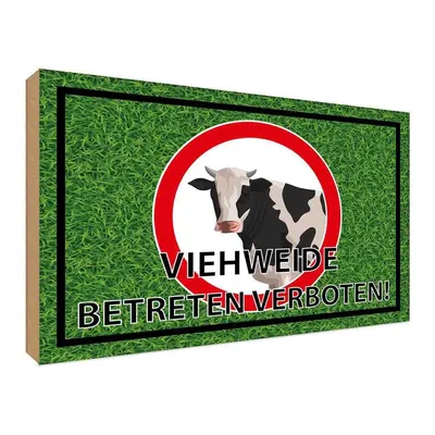 Produktbild von vianmo Holzschild 30x40 cm Viehweide Betreten verboten Warnschild Hinweisschild
