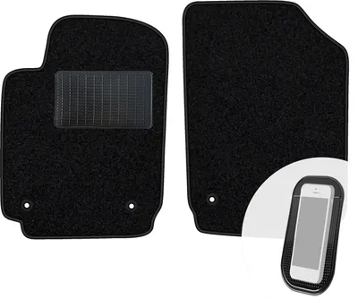 Produktbild von moto-MOLTICO Vorne Fußmatten Auto Velours Autoteppiche Schwarz Automatten Set 2-teilig passend für Fiat Stilo 2001-2007