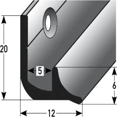 Produktbild von Treppeninnenecke | Aluminium | Bronze Dunkel | Breite 12 mm | Höhe 20 mm | Länge 2700 mm | Gebohrt | Treppenwinkelprofil | 1 Stück