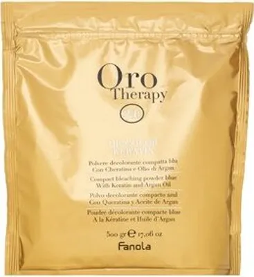 Produktbild von Fanola Oro Therapy De-Color Keratin Compact Bleaching Powder Blue Puder zur Haaraufhellung 500 g