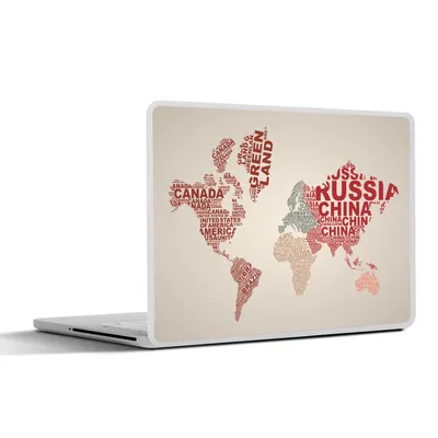 Produktbild von MuchoWow® Laptop Aufkleber Sticker Cover Weltkarte - Buchstaben - Farben 30x21 cm - Sticker für Laptop - Selbstklebend