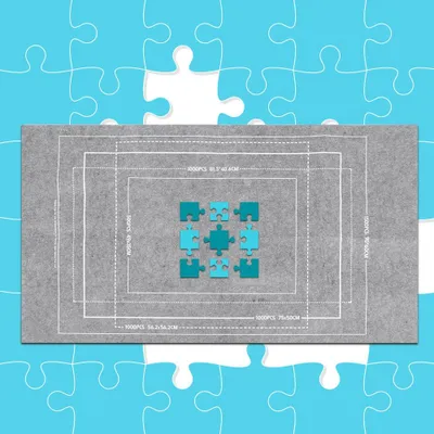 Obrázok produktu pre Domáca puzzle hračka – plstená podložka s puzzlemi, deka, úložný koberec a príslušenstvo pre deti, 26x46 palcov, sivá