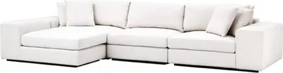 Produktbild von Casa Padrino Luxus Wohnzimmer Ecksofa Weiß / Schwarz 380 x 200 x H. 90 cm - Luxus Möbel