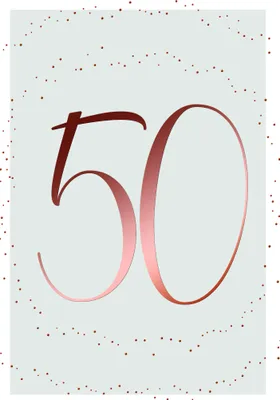 Produktbild von 50. Geburtstag - Karte mit Umschlag - Schriftkarte - mit rosegoldener