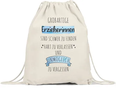 Produktbild von Großartige Erzieherinnen Sind Schwer Zu Finden Turnbeutel Gymsack  Danke Geschenk Hart Zu Vergessen