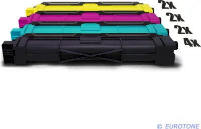 Produktbild von 10x XXL Eurotone Toner Alternative für Brother TN-242/246 / TN-242BK Black Schwarz / TN-246C Blau Cyan / TN-246M Rot Magenta / TN-246Y Gelb Yellow
