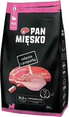 Zdjęcie produktu dla Sucha karma dla psów PAN MĘSKO Cielęcina z przepiórką L 20kg