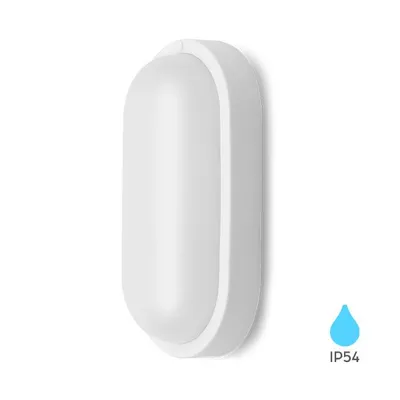 Produktbild von Braytron LED Feuchtraumleuchte 8W Warmweiß 3000K 700 lm Rund Weiß IP54 Wand- und Deckenleuchte