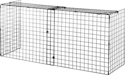 Image de Grille de protection de cheminée - Largeur réglable 81,5-160 cm - Grille métallique - 81,5-160 x 44 x 68 cm