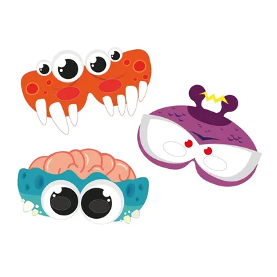 Produktbild von Set mit 3 Papiermasken „Monster Party“