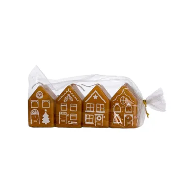 Produktbild von Rustik Lys - Kerzen 'Gingerbread House' (4er-Set) - Klein - Siena