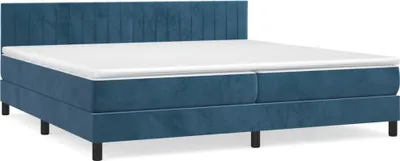 Obrázek produktu pro vidaXL Postel Boxspring s matrací Dark Blue 200x200 cm Velvet