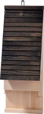 Produktbild von dobar Fledermauskasten mit Belüftungsschlitzen, Nisthilfe zum Aufhängen, 19,5 x 14 x 53,5 cm, Schwarz