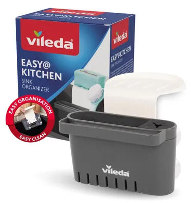 Image de Vileda Porte-éponge Evier - Sans percer - Porte-éponge cuisine avec ventouse