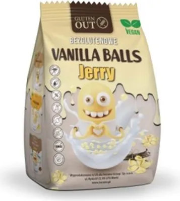 Obrázok produktu pre KUKURIČNÉ GULIČKY S VANILKOVOU PRÍCHUŤOU, BEZLEPKU 375 g - JERRY GLUTEN OUT