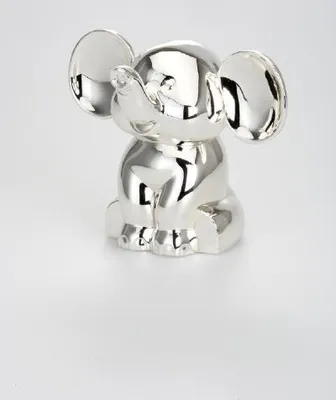 Produktbild von Spardose Elefant mit großen Ohren 10,5 x 8,5 cm Höhe 9,0 cm versilbert Anlaufgeschützt