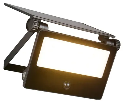 Image de Applique solaire LED, noire, détecteur de mouvement, L 20,5 cm