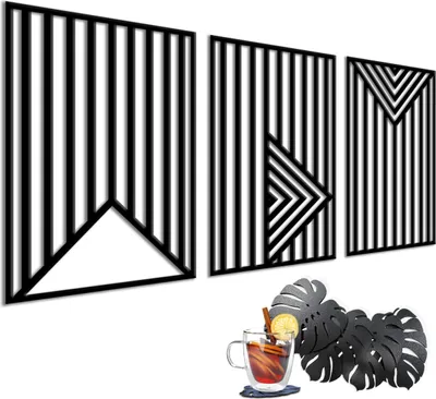 Zdjęcie produktu dla Geometryczny Obraz 3D Nowoczesna Dekoracja na ścianę Panel ażurowy Industrialny Minimalistyczny