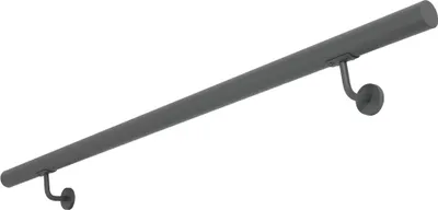 Produktbild von V2Aox Handlauf Treppengeländer aus Edelstahl, Anthrazit, Durchmesser: 4,2 cm, Rostfrei & Wetterfest, Inklusive Montagematerial, Halter, , Länge:100 cm
