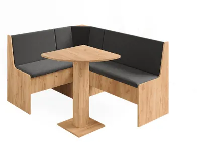Image de Groupe de banquettes d'angle Vicco Ramon Chêne de force doré 137.6x92.8cm avec table d'angle, Model 63213