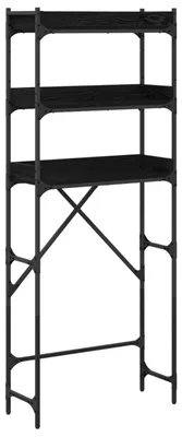 Produktbild von vidaXL Waschmaschinenregal Schwarz 0ak 67 x 25 x 163 cm Holzwerkstoff
