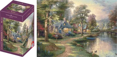 Produktbild von Holzpuzzle Thomas Kinkade Studios: Dorf Am See (1000 Teile)
