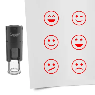 Immagine prodotto di Set di timbri CombiCraft Smiley rosso con 6 timbri