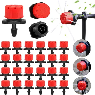Produktbild von 50× Einstellbare Tropfbewässerung Sprinkler – 360° Gartenbewässerung, wassersparendes Bewässerungssystem für Garten & Gewächshaus