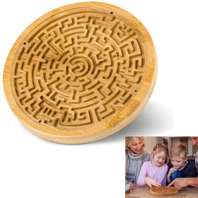 Produktbild von Holzlabyrinth-Brettspiel fuer Kleinkinder, Aktivitaetsbrett, Denksportaufgabe, Logikspiel, Kinder, Jugendliche, Erwachsene, paedagogisches Spielzeug