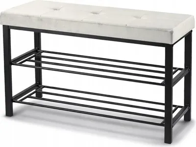 Zdjęcie produktu dla Ławka tapicerowana szafka na buty siedzisko loft 79 cm beż