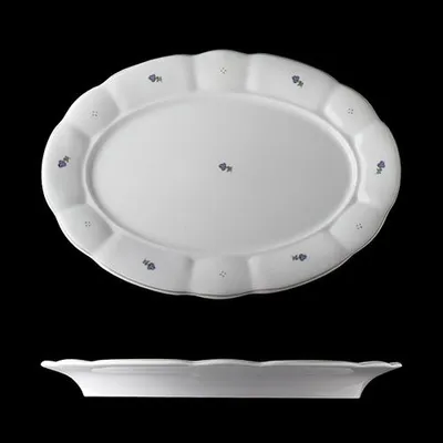 Produktbild von Ovale Schale, Porzellan, mit blauem Blumenmuster, 36 cm, G. Benedikt