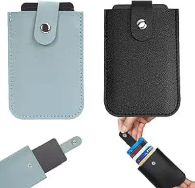 Immagine prodotto di Portafogli in pelle, set da 2 pezzi, con chiusura a scatto, porta carte di credito per uomo, donna e uso quotidiano